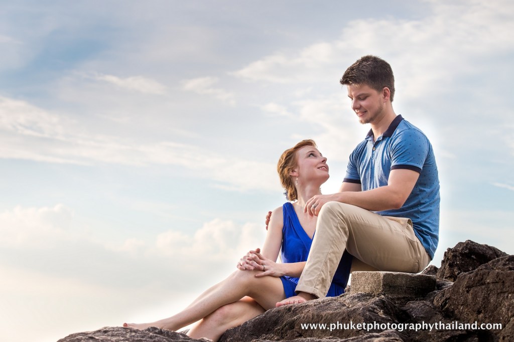 couple at kalim beach , phuket , thailand