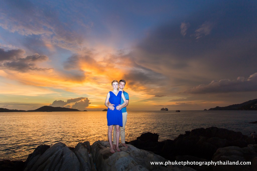 couple at kalim beach , phuket , thailand