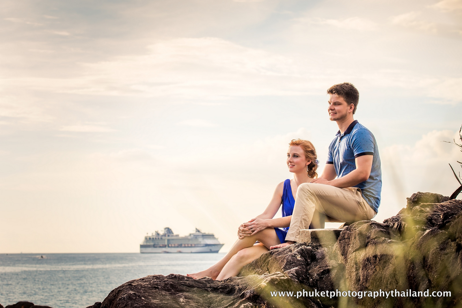 couple at kalim beach , phuket , thailand