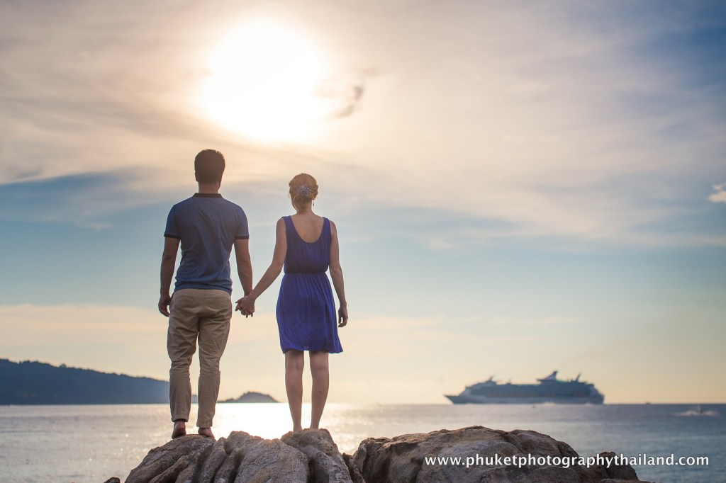 couple at kalim beach , phuket , thailand