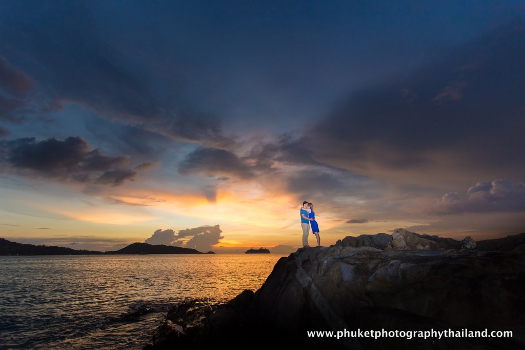 couple at kalim beach , phuket , thailand