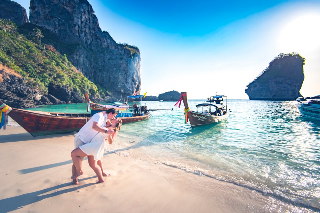 Honeymoon couple photography at Phi Phi island Krabi Thailand