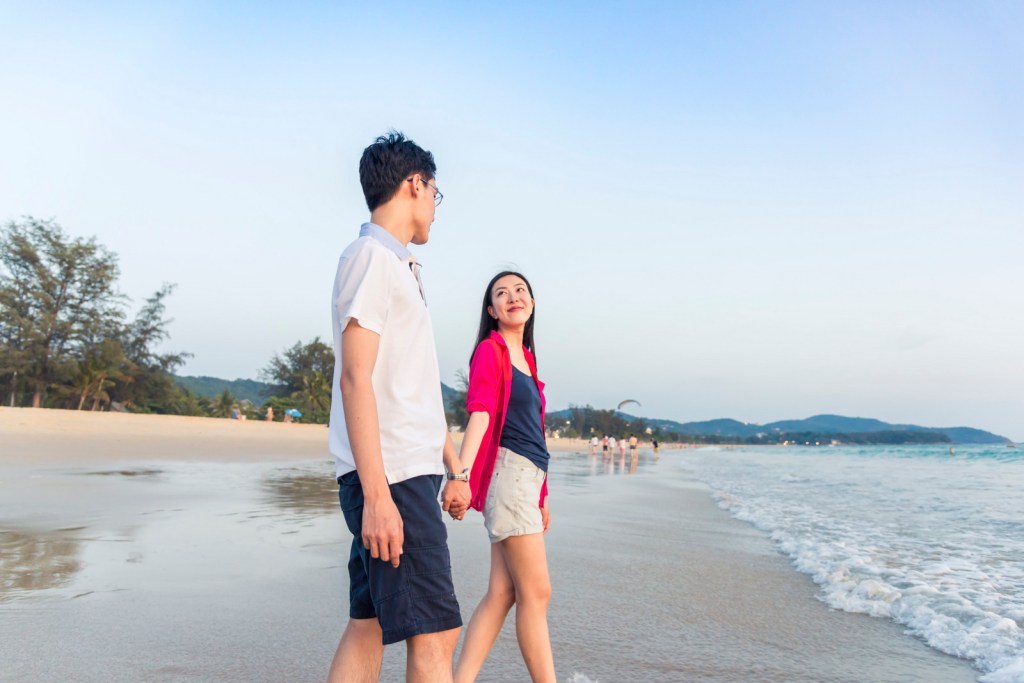 Honeymoon photo session at karon beach phuket thailand