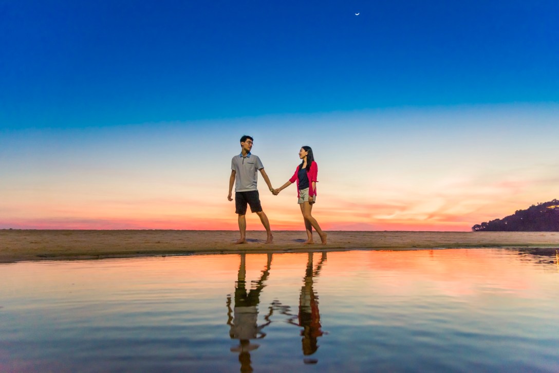 Honeymoon photo session at karon beach phuket thailand