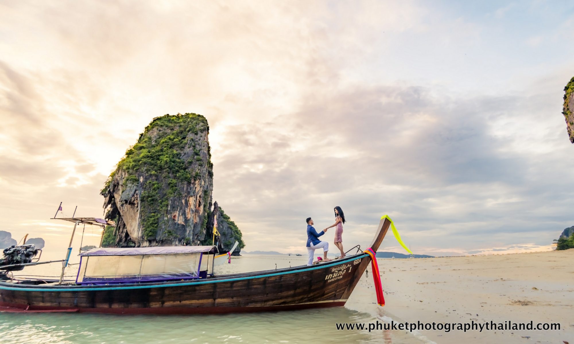marriage proposal photoshoot at pranang cave beach railay krabi thailand
