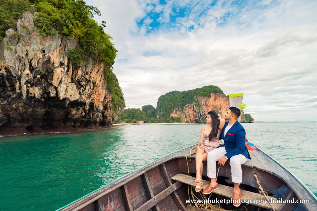 marriage proposal photoshoot on long tail boat atao nang krabi thailand