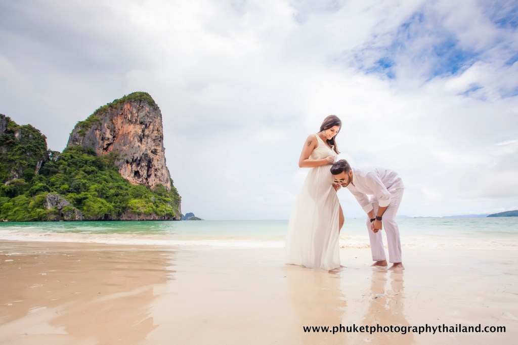 Maternity photoshoot at railey west beach ao nang krabi
