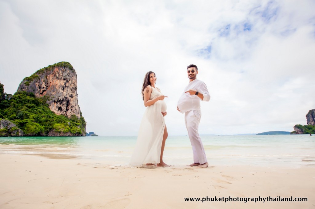 Maternity photoshoot at railey west beach ao nang krabi