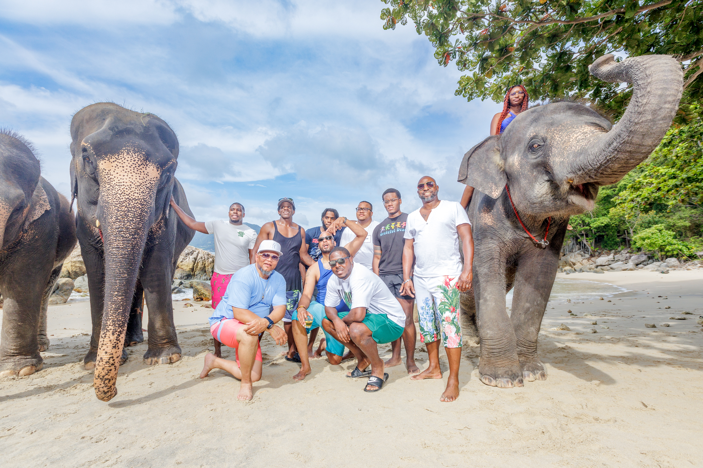 Take photos with elephants in Phuket